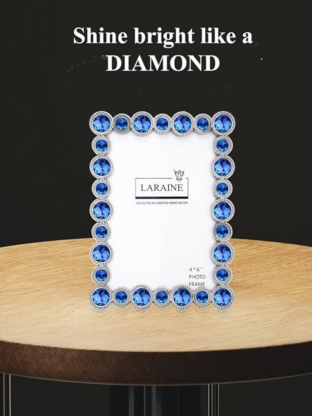 4x6 Photo Frame NIB • Sapphire Rhinestone - Picture 3 of 8